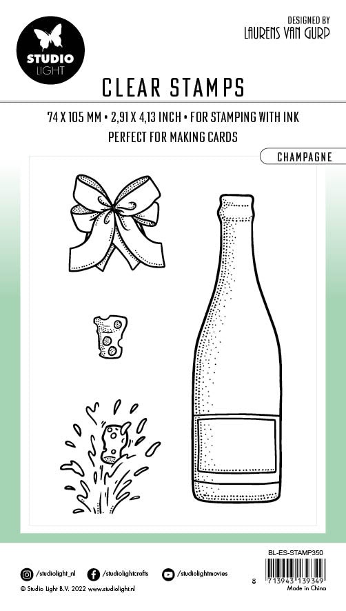 Bl Clear Stamp Champagne By Laurens 105X74x3mm 4 Pc Nr.350