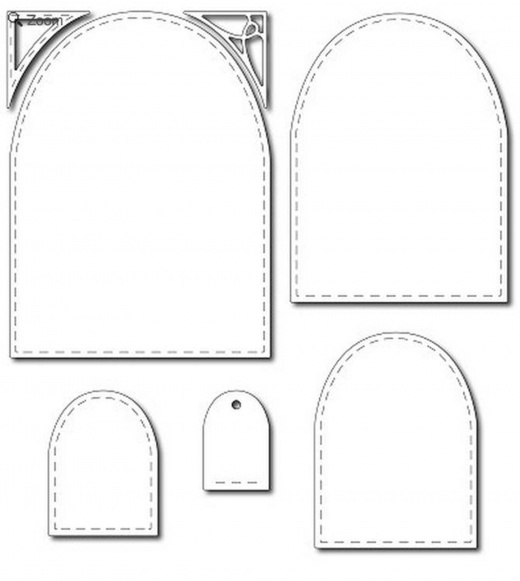 Frantic Stamper Elementals #8 Arched Labels Die Set