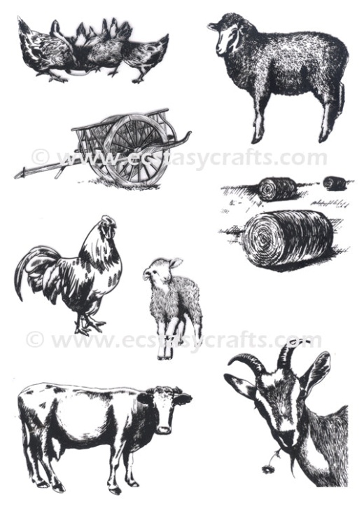 Joy! Crafts Clear Stamp Farm Animals
