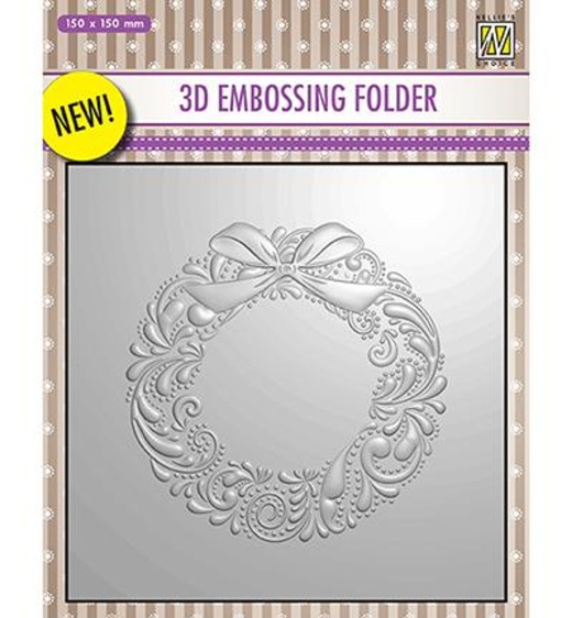 Nelle Choice 3D Embossing Folder - Wreath