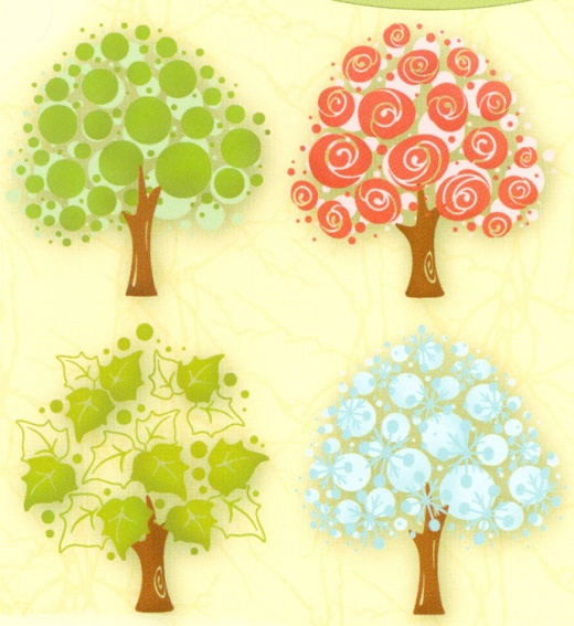 Lea'bilities Clear Stamp - Tree 4 Seasons
