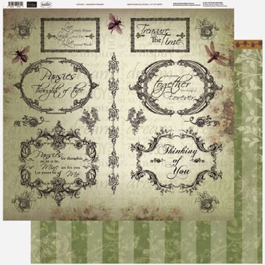 Couture Creations Dragonfly Phrases 12 x 12 Paper Pad