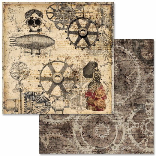 Steampunk Laboratory Scrapbook Set - 12 x 12