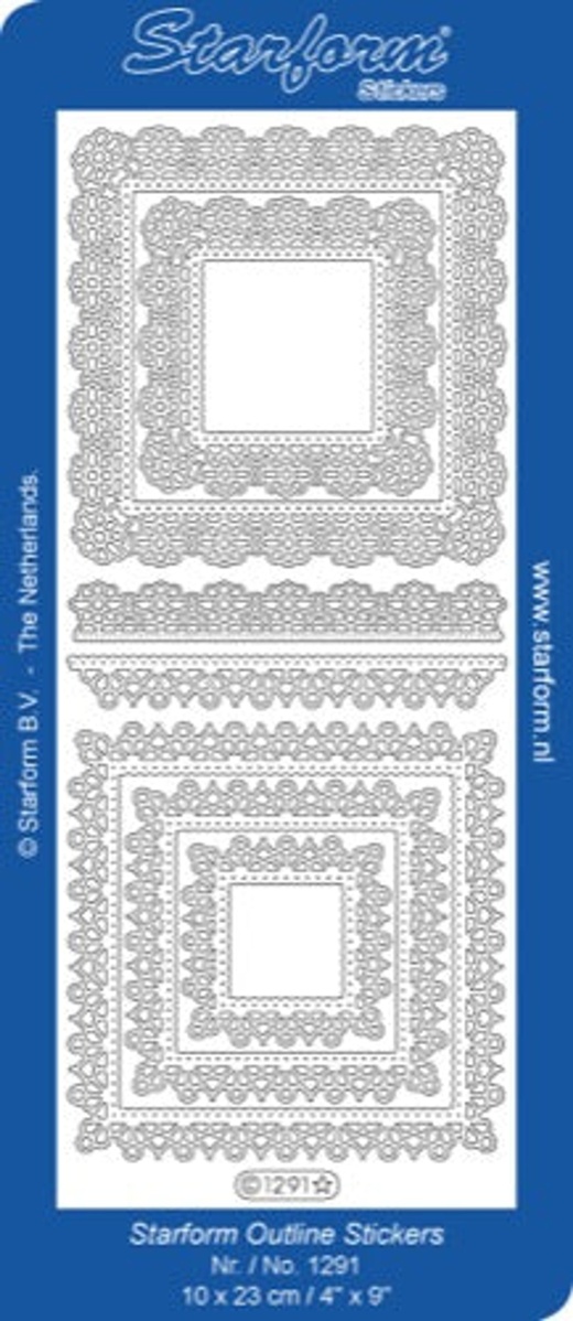 Starform Deco Stickers - Elegant Silver Square Frames for All Your Crafting Needs