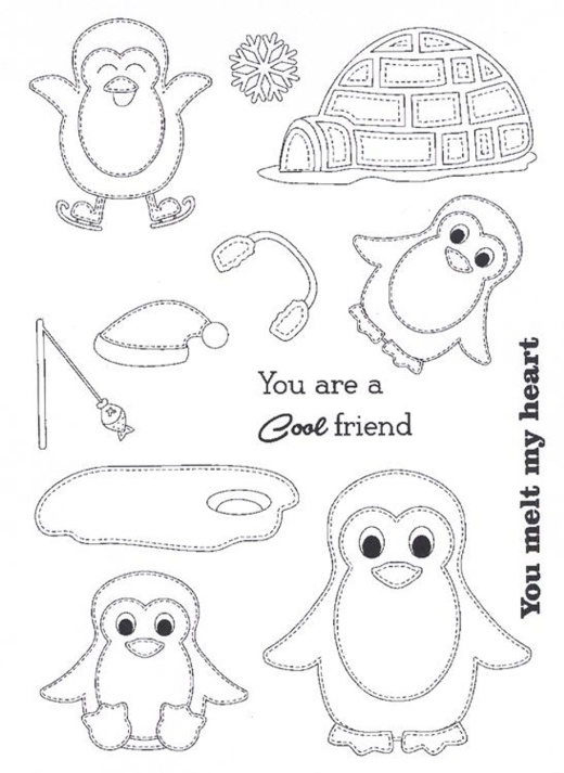 Creative Expressions Clear Stamp Set - Stitched Penguins