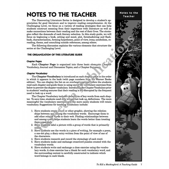 To Kill A Mockingbird: Discovering Literature Teaching Guide