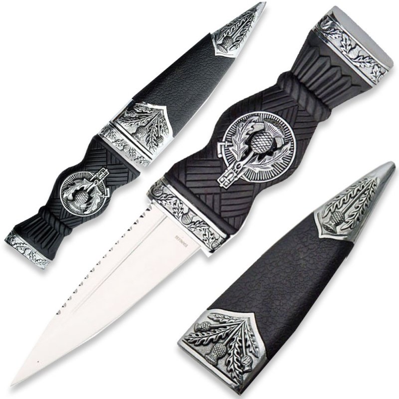 Historical Short Scottish Dirk Dagger Black