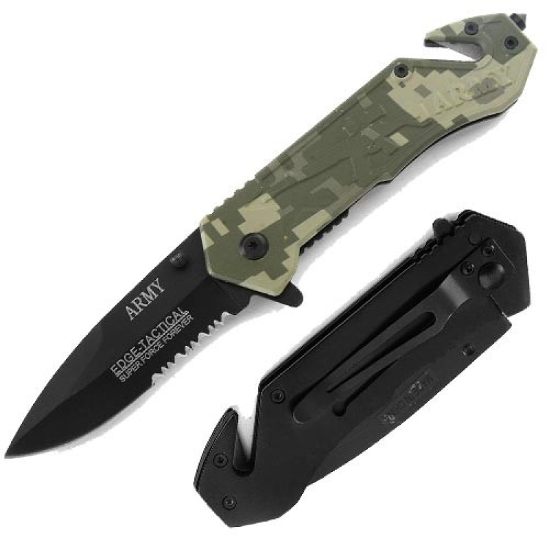 Army Rescue Folder Spring Assist Tactical Knife