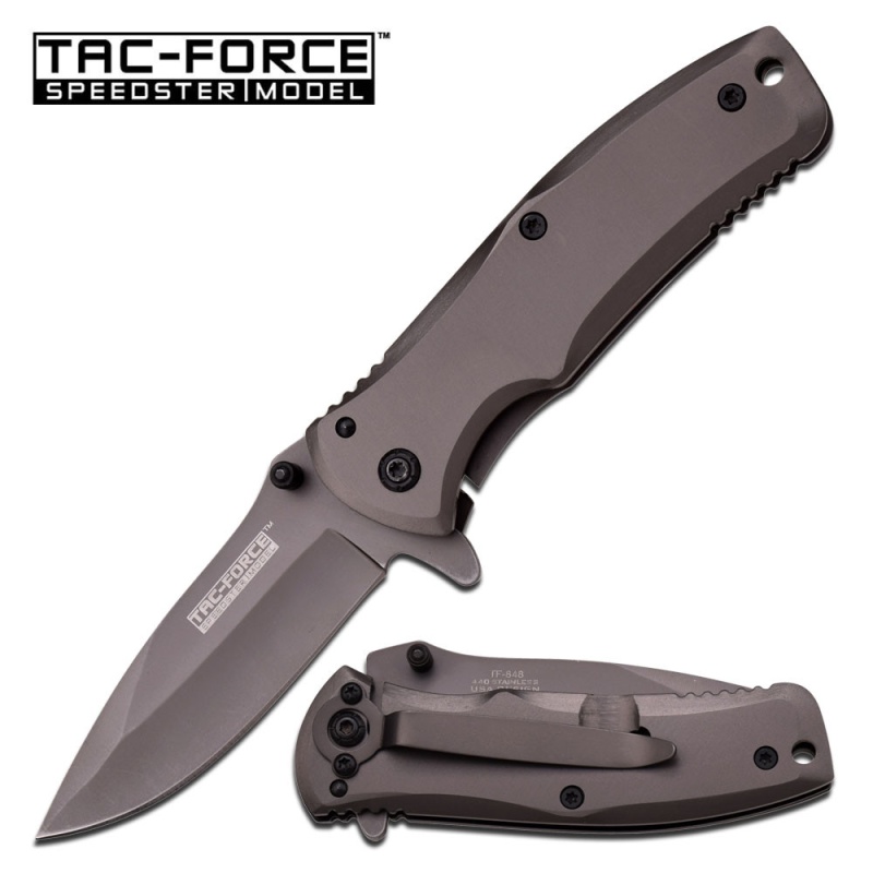 Grey Spring Assisted Knife