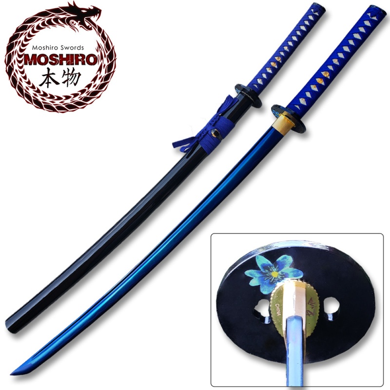Moshiro 1045 High Carbon Steel Blue Blade Katana