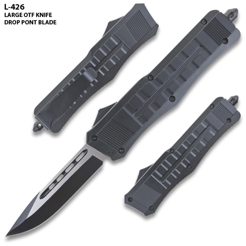 9 Inch Black Tactical Recon Otf Otf Knife Drop Point