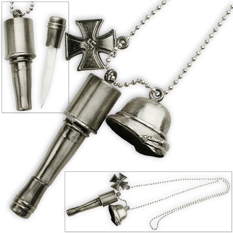 Axis German Ss Necklace Knife Pendant Nazi Third Reich World War
