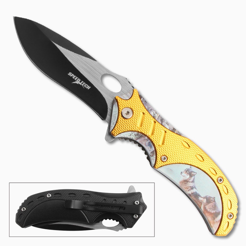 3D Printed Speed Tech Spring Assisted Alaskan Wolfes Pocket Knife