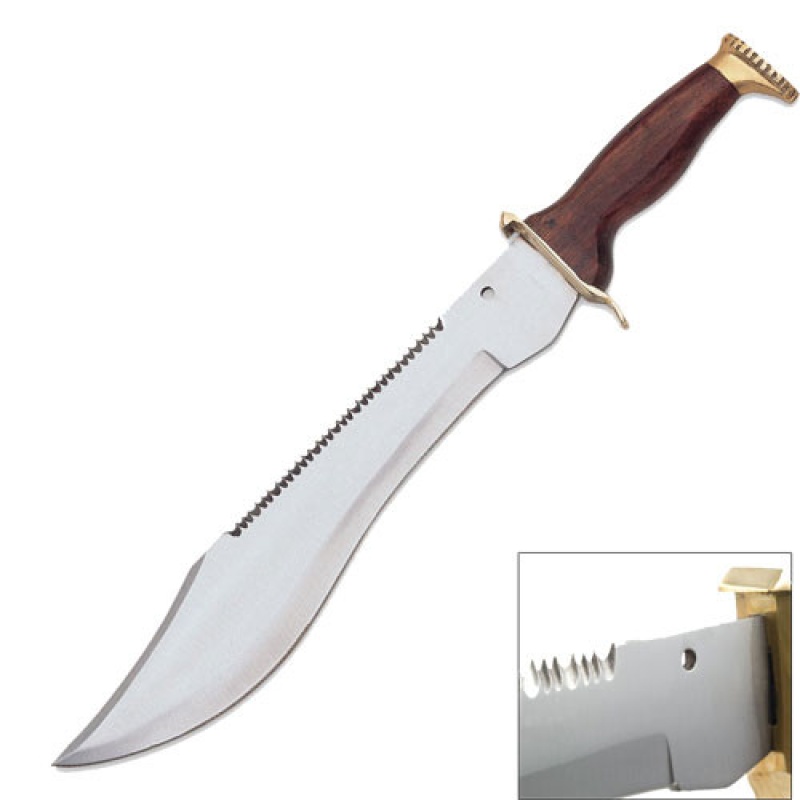 Jungle Bowie Hunting Knife with Hardwood Handle