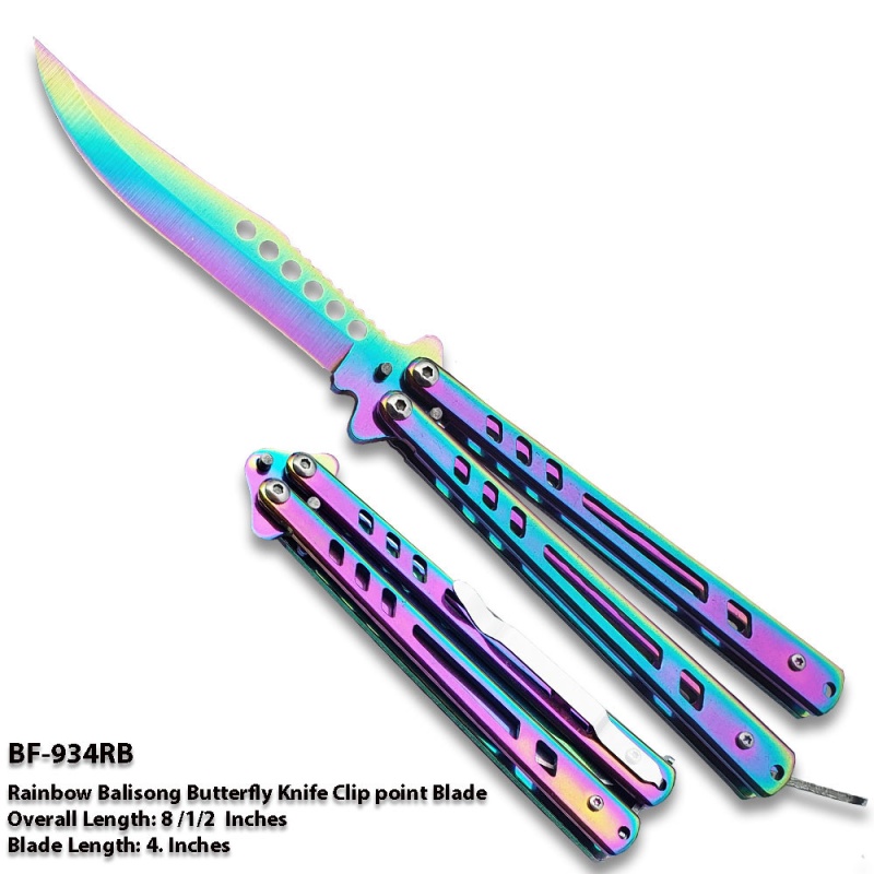 Titanium Balisong Butterfly Knife Clip Point