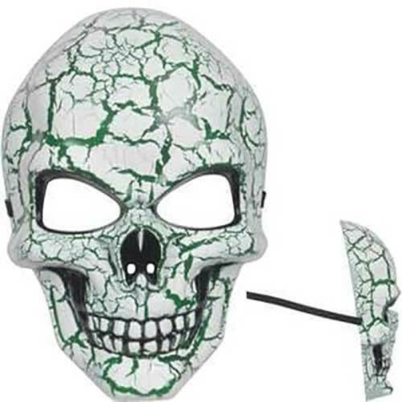 Green Crackle Skull Mask