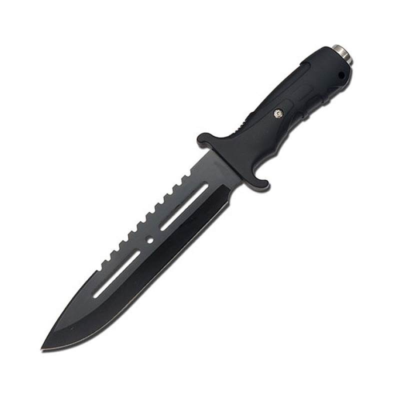 Ultimate Extractor Sawback Bowie Survival Knife W Glass Breaker Black