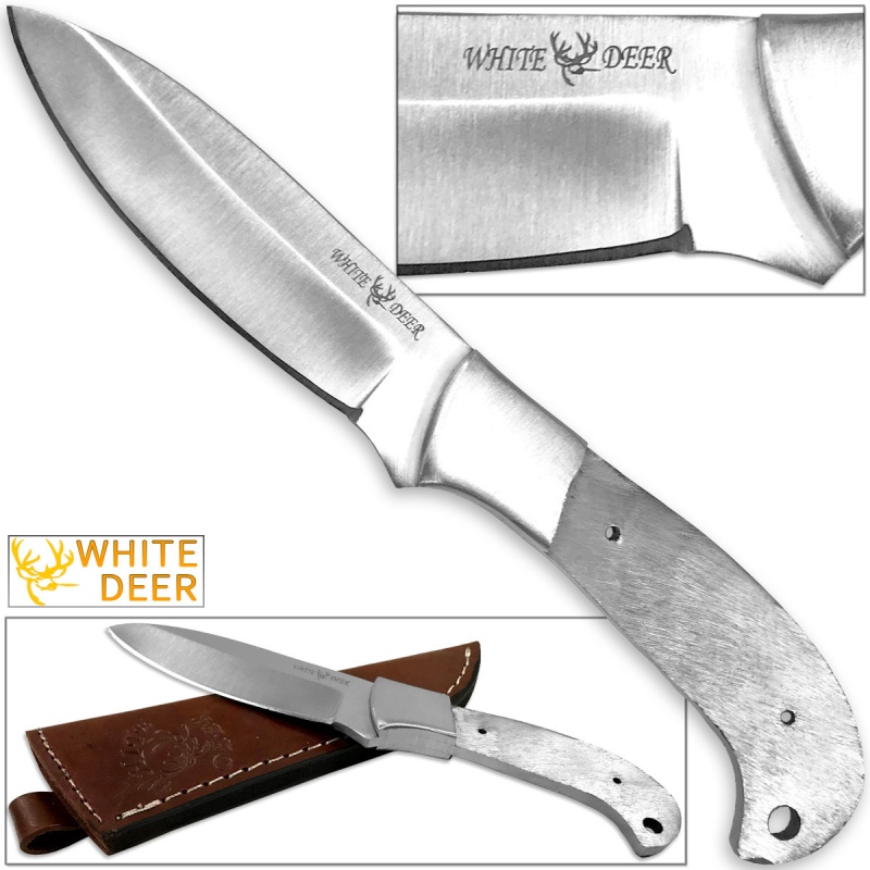 White Deer Full Tang Blank J2 Steel Tactical Knife Operators Drop Point