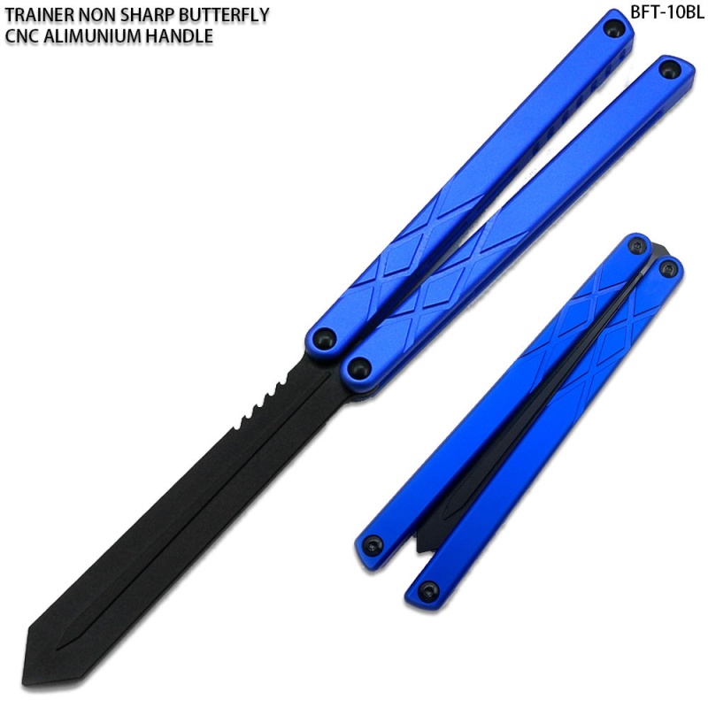 Cnc Non-Sharp Professional Smooth Handle Trainer Tool Butterfly Blue Spear Blade