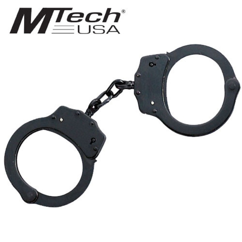 Mtech USA Black Double Lock Handcuffs Self Defense