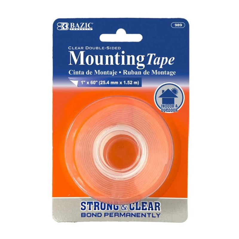 Double Sided Clear Tape 1X60in Mounting