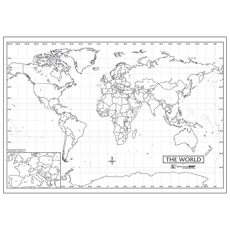 Outline Wall Maps World Map Outline wall maps world map