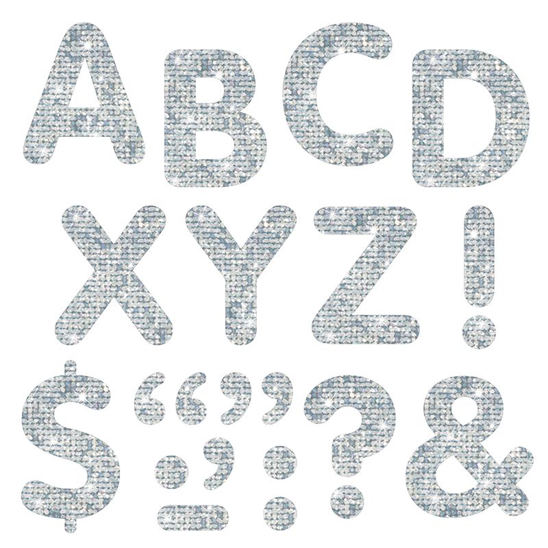 Stick-Eze Stick-On Letters Silver Sparkle 2 Inch