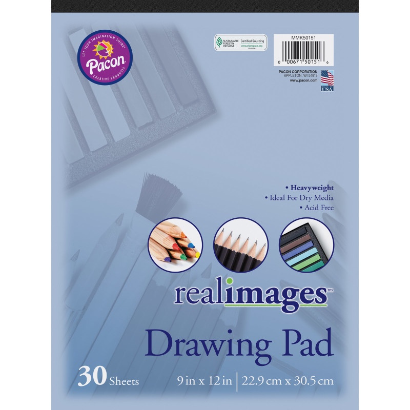 Real Images Drawing Pad Heavyweight 9X12 30 Sheets