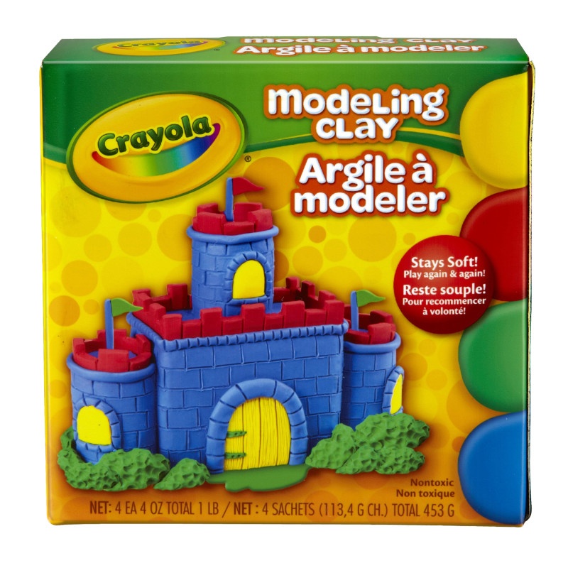 Modeling Clay 4 Pcs Red Blue Grn Yw