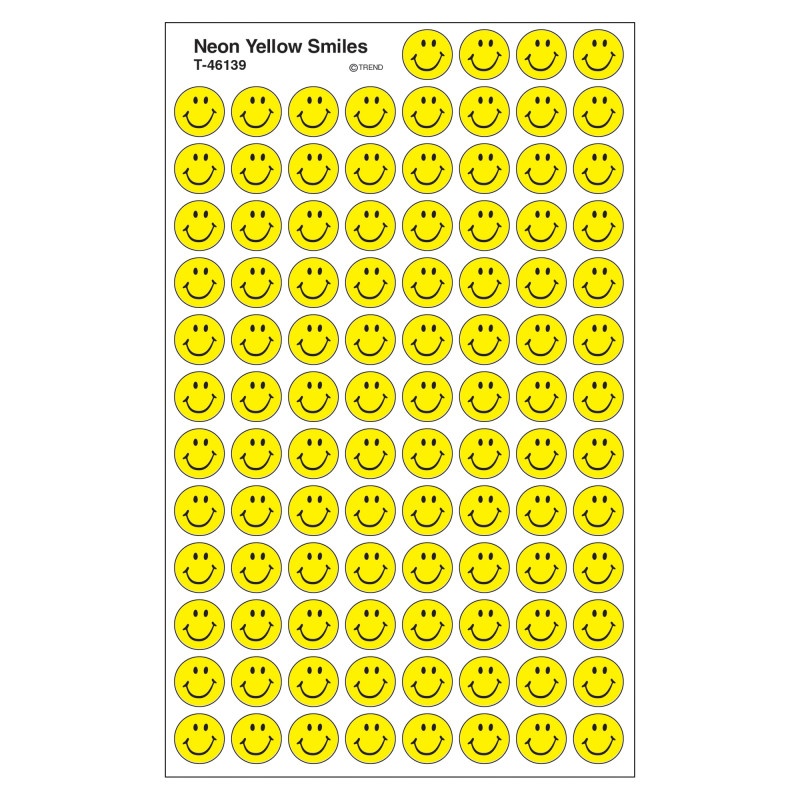 Sticker Neon Yellow Smiles Superspots