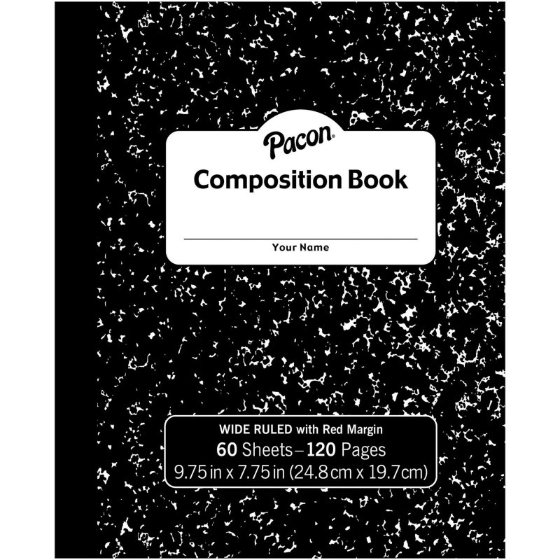 Black Composition Book 9.75 X 7.75
