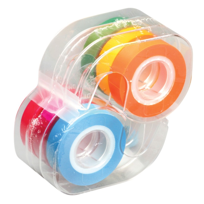 Removable Highlighter Tape 6 Rolls Fluorescent Colors .5 X 720In