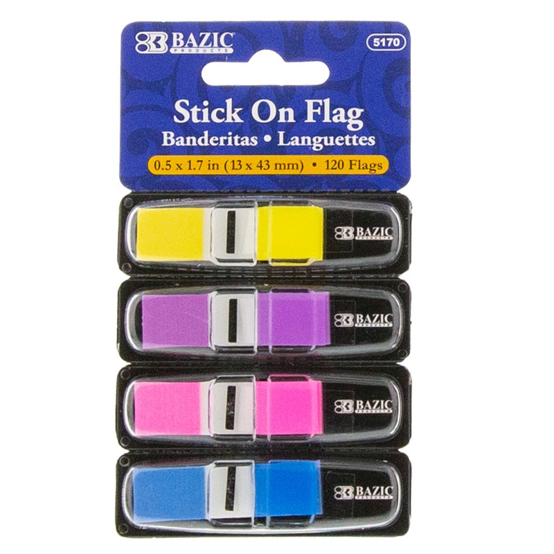 1/2In Color Coding Flags 120Ct Stick On Flags