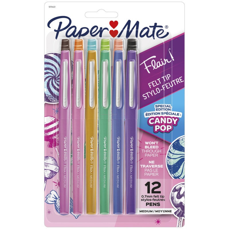Flair 12 Color Med Candy Pop Pens Papermate