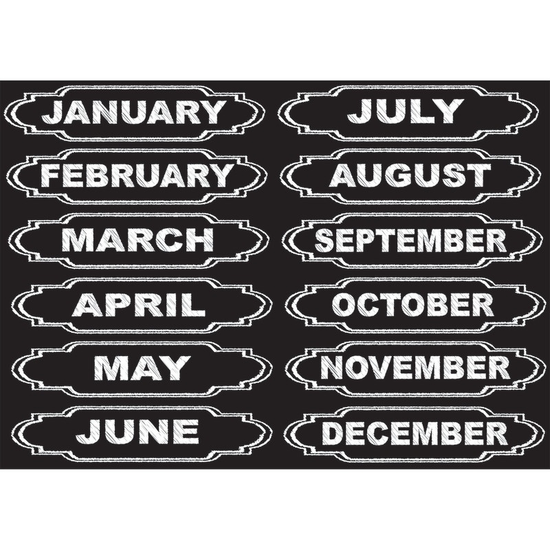 Die-Cut Magnets Chalkboard Calendar Months