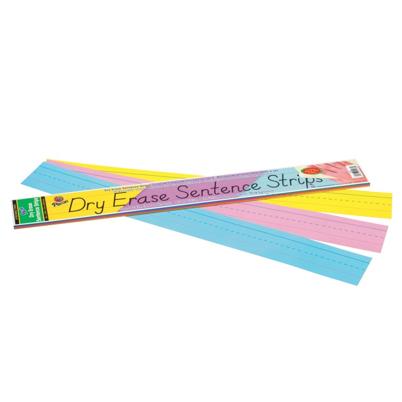 Dry Erase Sentence Strips Assorted 3 X 24 30 Strips
