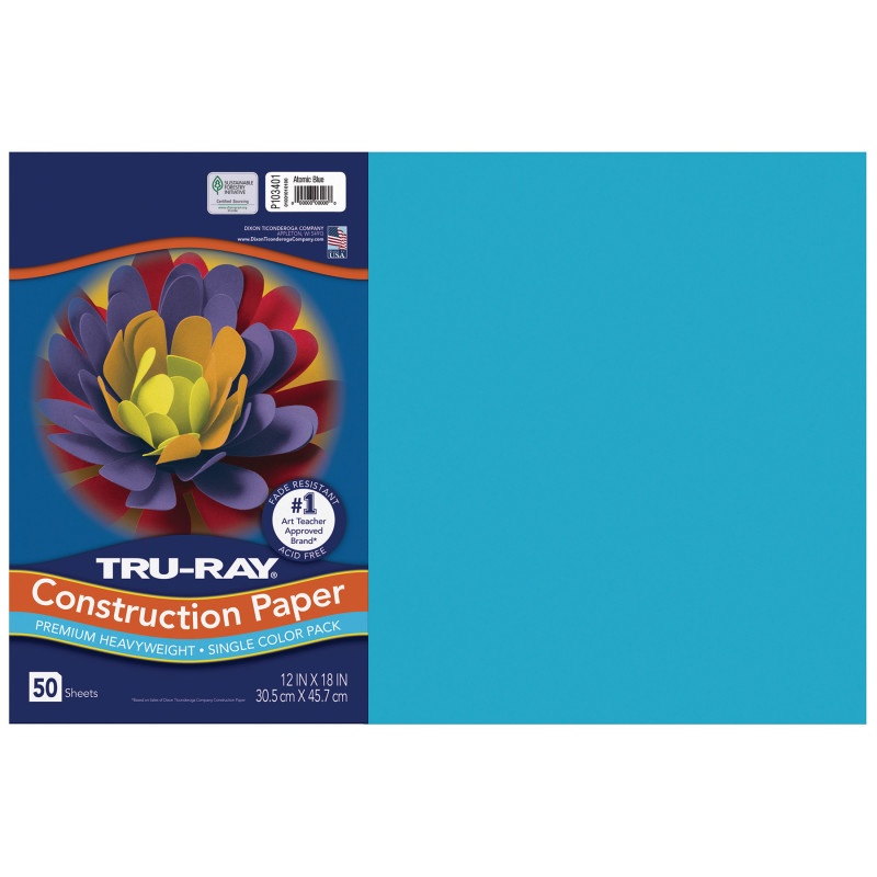 Tru Ray Atomic Blue 12X18 Fade Resistant Construction Paper