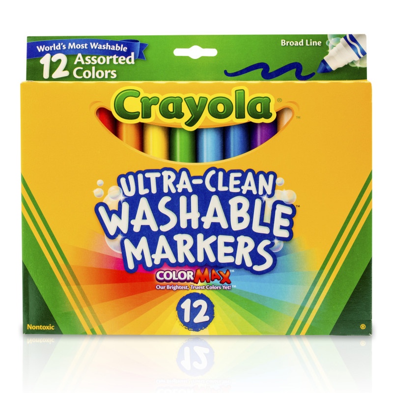 Crayola Washable Markers 12Ct Asst Colors Conical Tip