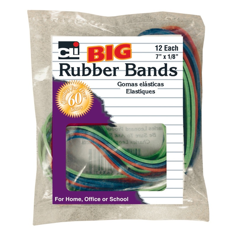 Big Rubber Bands 7X1/8In 12Pk