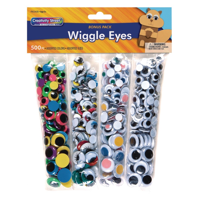 Wiggle Eyes 500 Asst