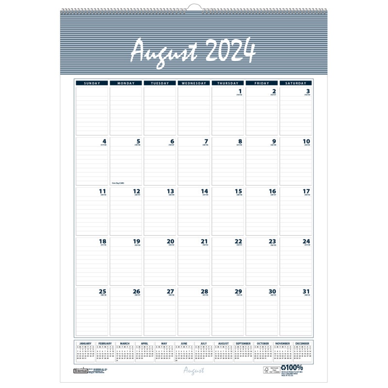 Bar Harbor Academic Wall Calendar 15.5X22 12 Months Aug-Jul
