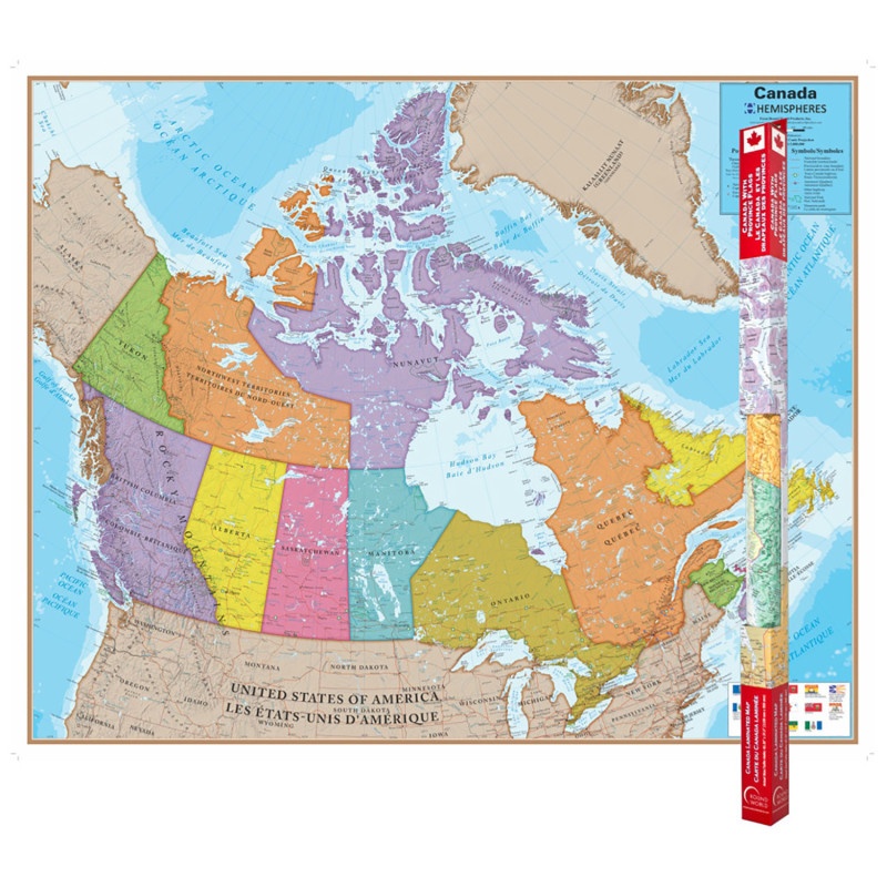 Hemispheres Laminated Map Canada