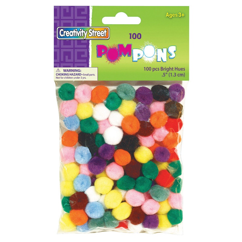 Pom Pons Assorted 1/2 Inch