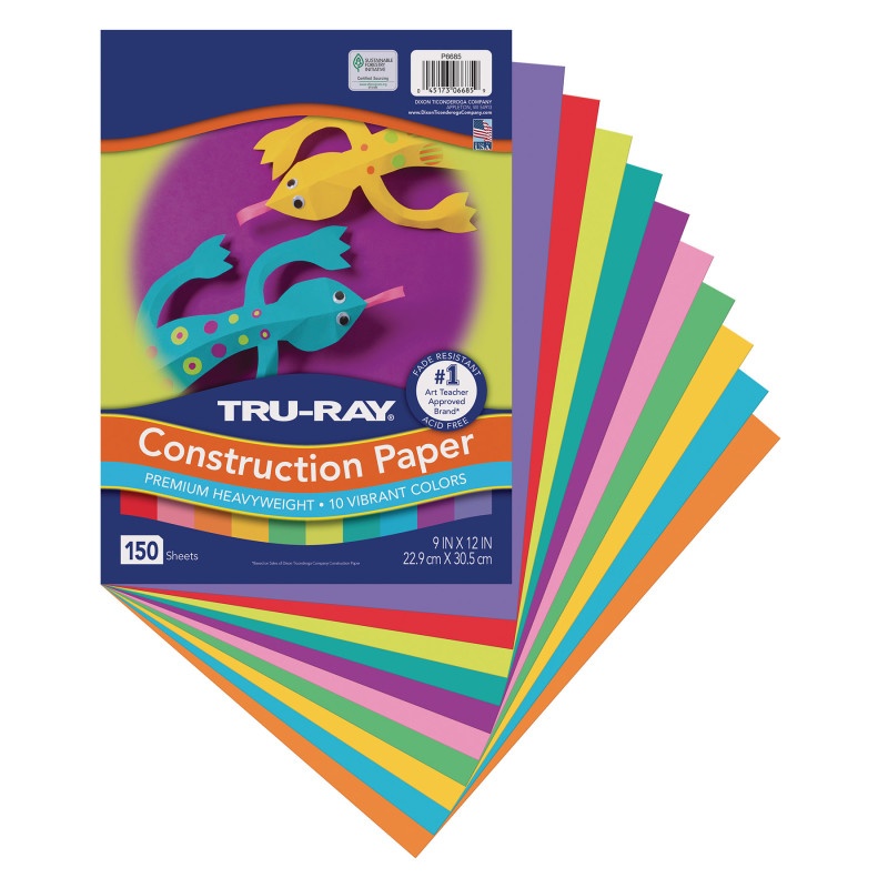 Construct Paper Vibrant Assortment Tru-Ray 9In X 12In