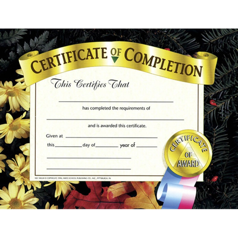 Certificates Of Completion 30 Pk 8.5 X 11
