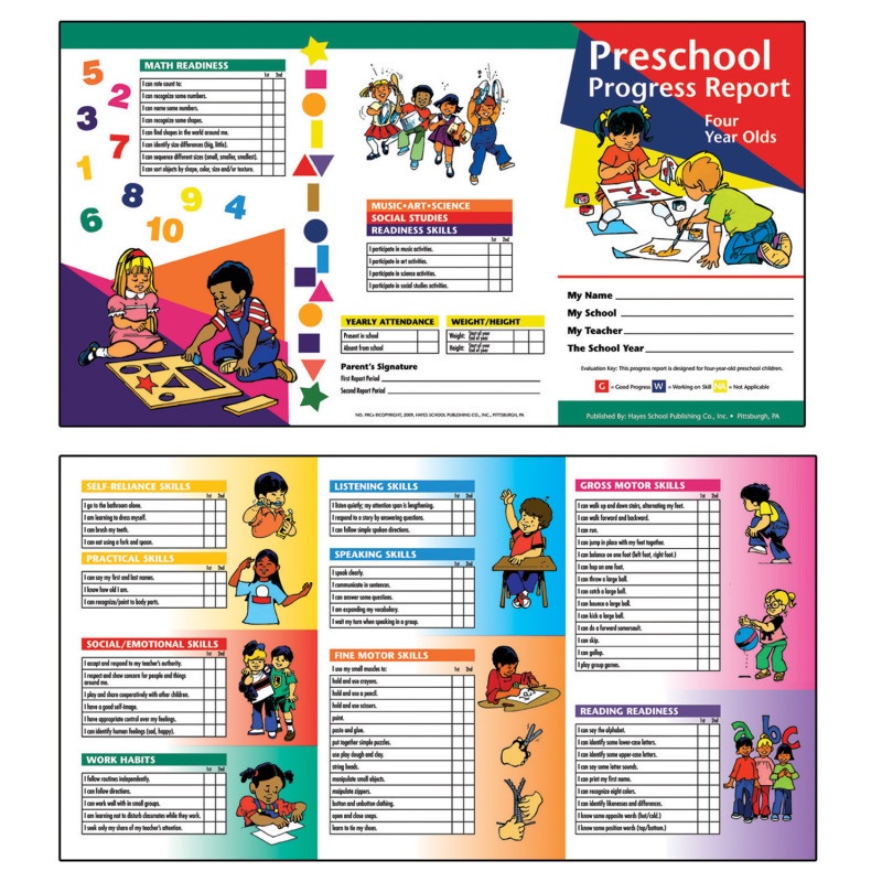 Preschool Progress Report 10Pk Age4