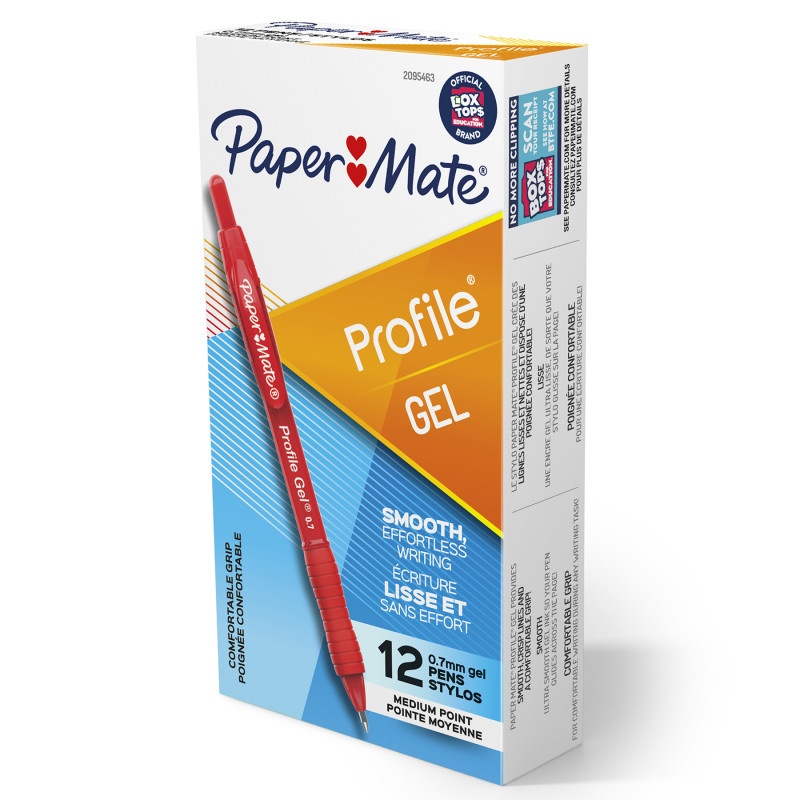 Box Of 12 Red Profile Gel Rt Pens Papermate
