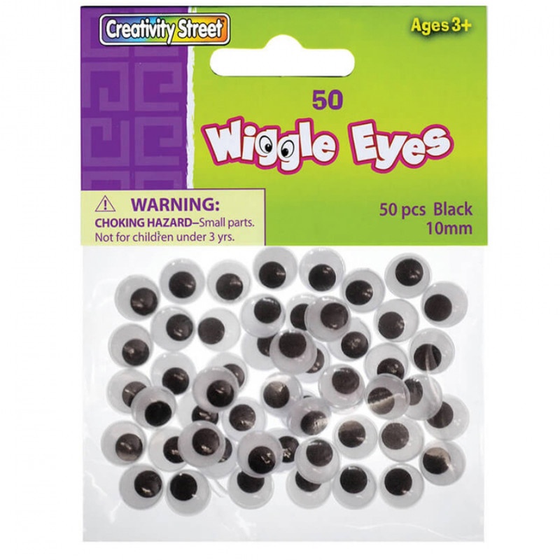 Wiggle Eyes 10Mm Black 50/Pk