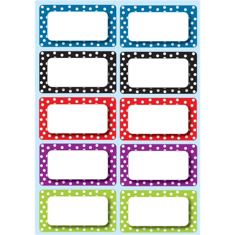 Die Cut Magnets Polka Dot Nameplates