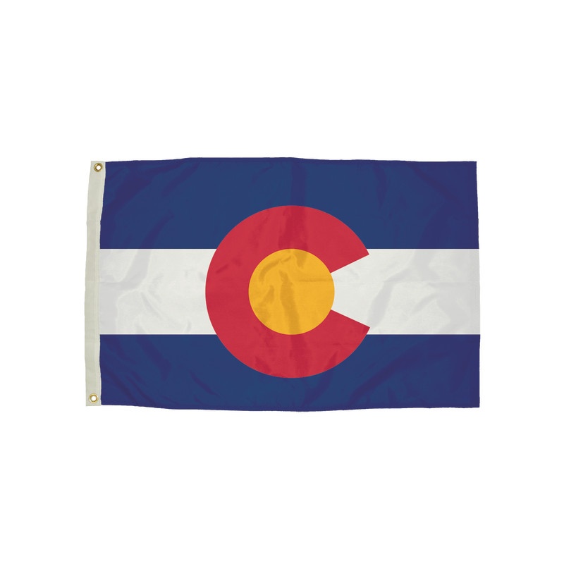3X5 Nylon Colorado Flag Heading & Grommets